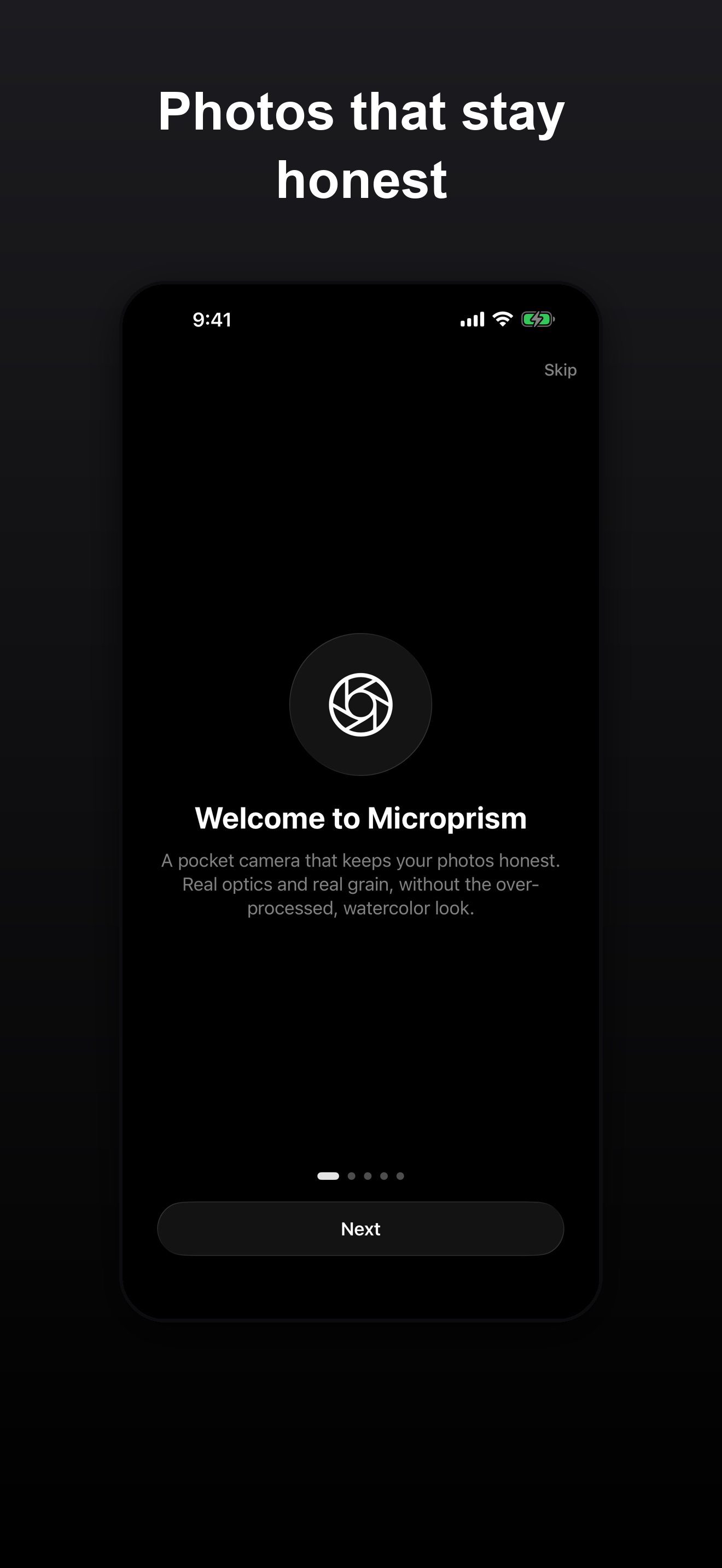 Microprism camera showing an honest, unfiltered capture